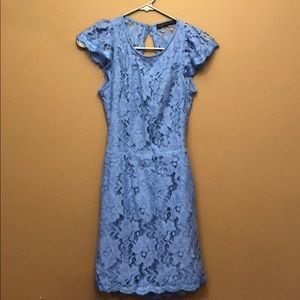 Blue lace pink lily dress